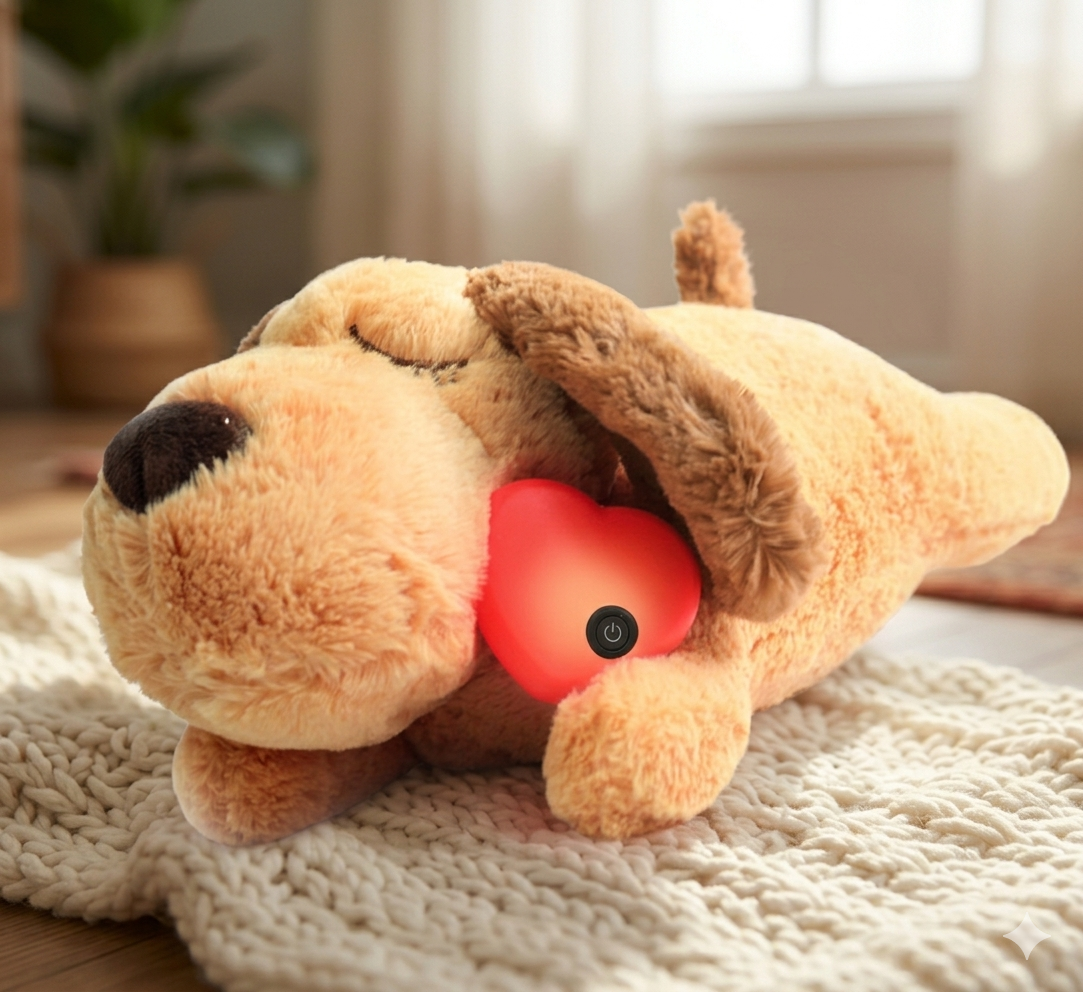 KindredPaws™ Compañero Calmante con Latido — Alivio Natural de la Ansiedad para Cachorros